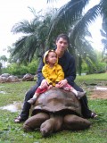 papa et Aurian à tortue